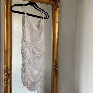 White Satin Mini Dress